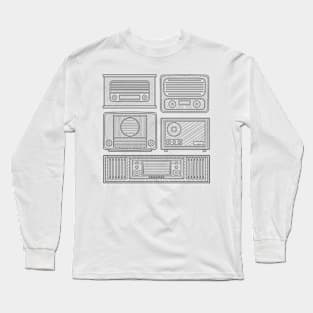 Classic Radio Line Art Long Sleeve T-Shirt